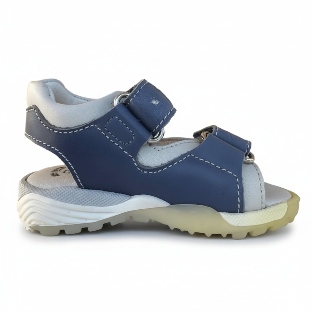 Sandali per Bambini, PRIMIGI, Doppio Strappo, Vera Pelle, Blu Oceano, 882