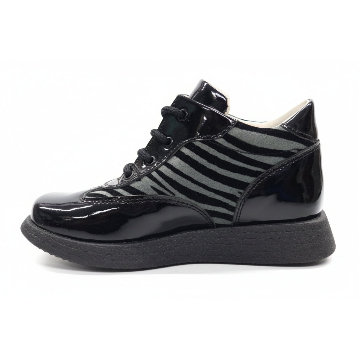 Scarpe zebrate, Primigi, 696, Vera Pelle, Nero
