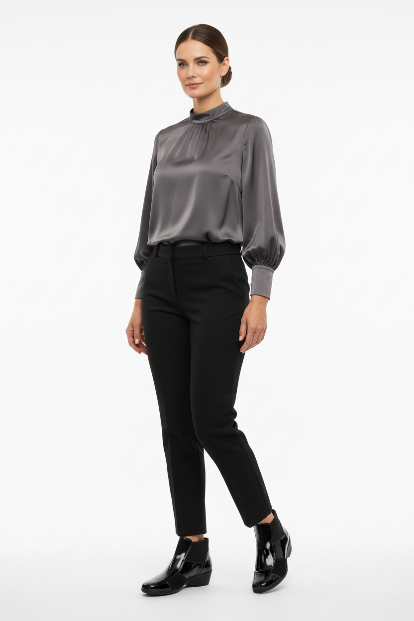Polacchine Cinzia Soft, 671, Donna, con zeppa, elastici, vera pelle scamosciata e vernice