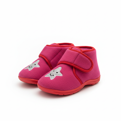 Pantofole Bambina, 28, Rosa Viola con stella argento glitter