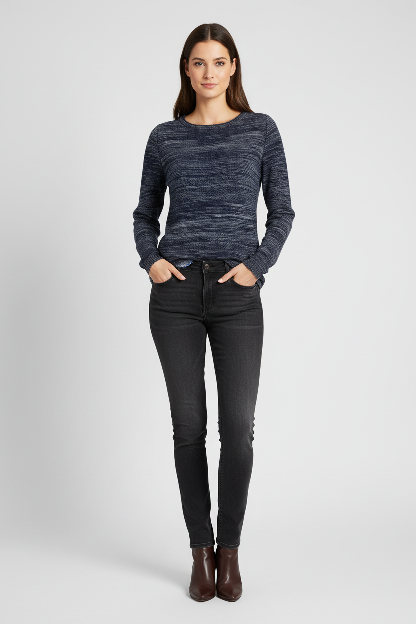 Maglia NeroGiardini, Blu Navy e Grigio Melange con punti luce argento