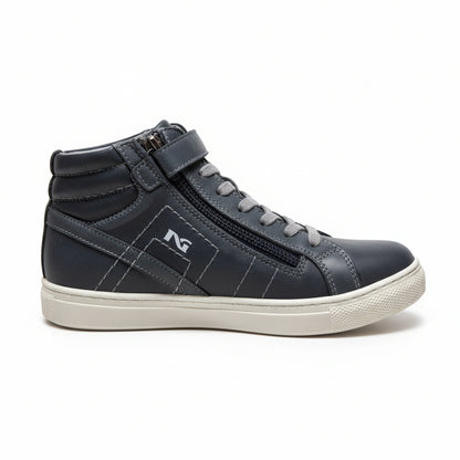 Sneakers Bambini, NeroGiardini Junior, A634000M, Vera pelle, Zip e Lacci