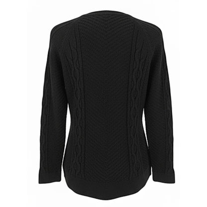 Giacca di maglia NeroGiardini A660420D Nero con trecce e bottone