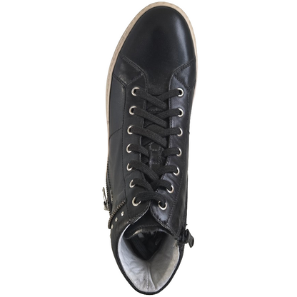 Sneakers Donna NeroGiardini A513500D, Vera Pelle, con lacci e zip, borchie