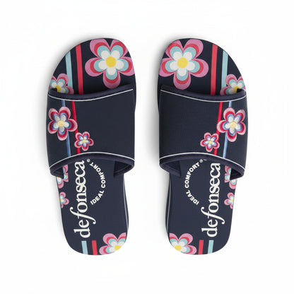 Ciabatte Mare Donna De Fonseca Zeppa Stampa Floreale – Blu
