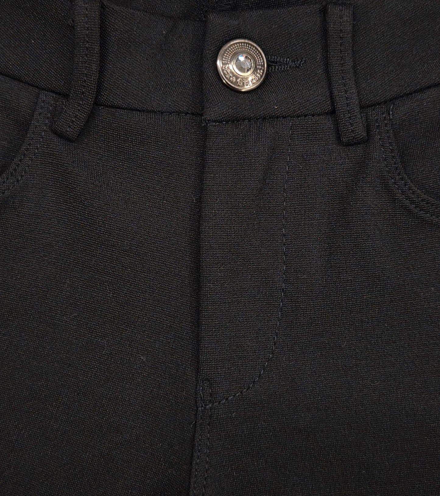 Pantaloni elasticizzati da donna Nero Giardini, Nero, bottone gioiello, Taglia 40 EU