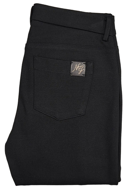 Pantaloni elasticizzati da donna Nero Giardini, Nero, bottone gioiello, Taglia 40 EU