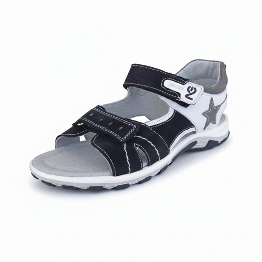 Sandali Bambino Nero Giardini Junior P533640M – Vera Pelle Blu Bianco con Stella Taglia 34