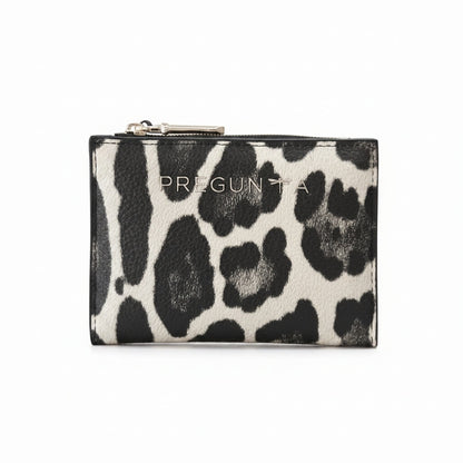 Portafoglio compatto Donna Pregunta in Pelle Leopardato Animalier – 11,5 x 9,5 x 2,5 cm