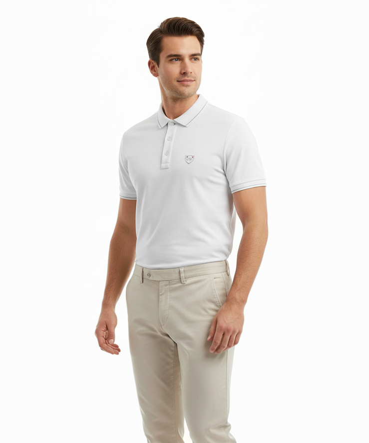 T-Shirt Uomo Polo Nero Giardini, Bianco, Cotone, Taglia 48 IT, P571901U