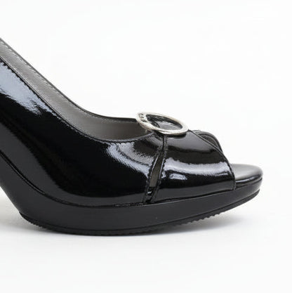 Sandali Spuntati, Nero Giardini, Vera Pelle Naplak, Nero, 38 IT, Open Toe