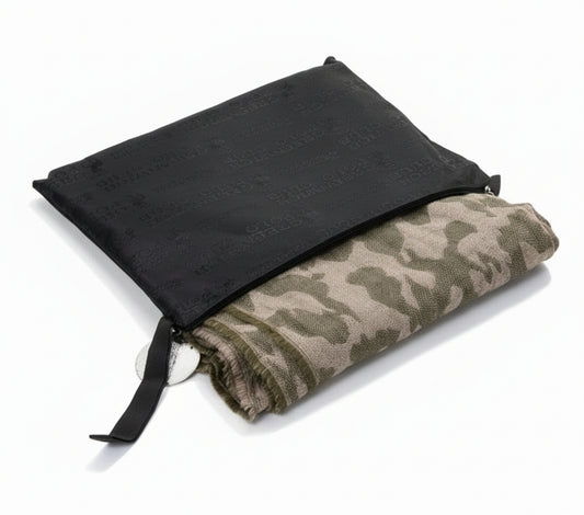 Sciarpa Greenwich Polo Club stampa mimetica Verde Militare, con custodia pochette