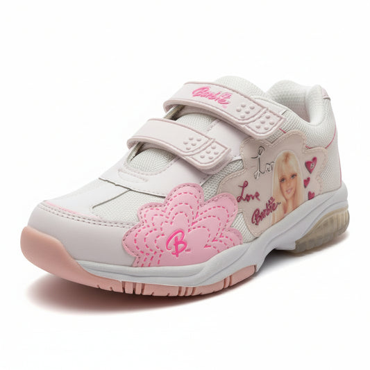 Scarpe da Bambina, Barbie, Bianco e Rosa, Tela, Doppio Strappo