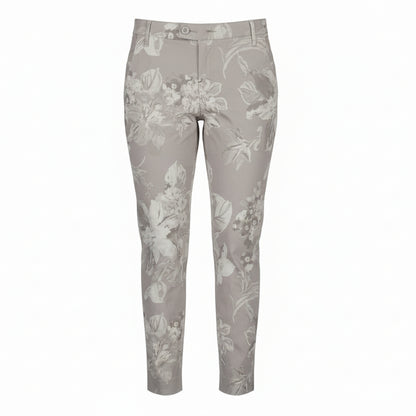 Pantaloni Donna Nero Giardini, Stampa Floreale Grigio Perla, P464504D