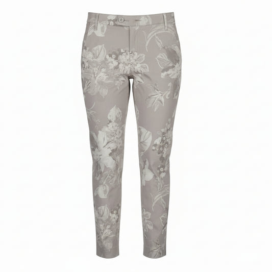 Pantaloni Donna Nero Giardini, Stampa Floreale Grigio Perla, P464504D