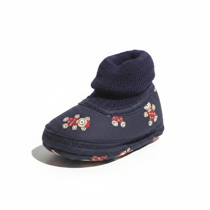 Scarpe da culla Neonata Orsetti Blu Rosso 18