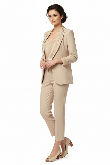 Décolleté spuntate NeroGiardini P000491 Vera Pelle Scamosciata e Raso Beige