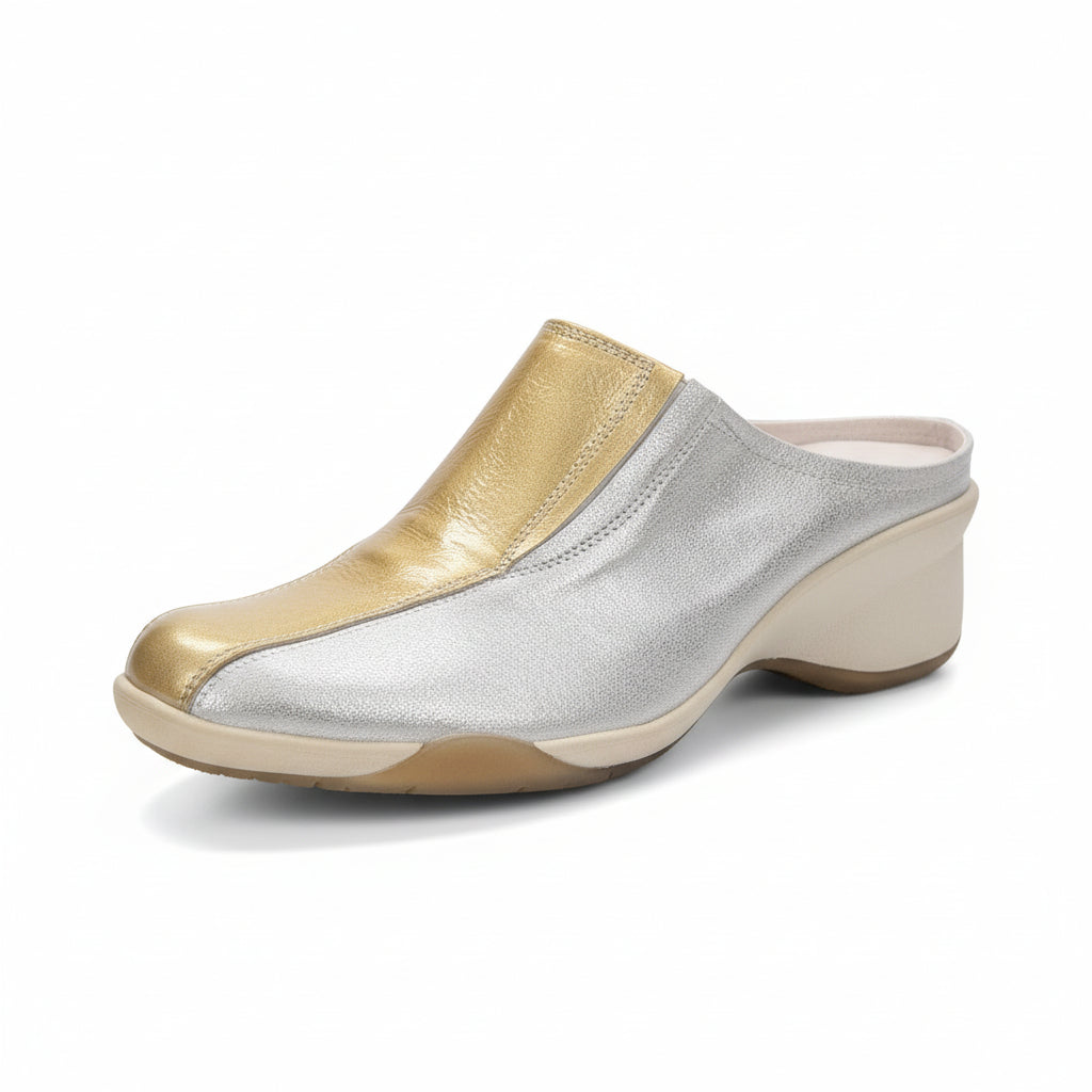 Sabot DL Sport, Argento e Oro, Vera Pelle, 38 EU