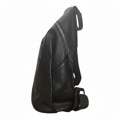 Zaino Coveri Collection in Pelle Nera con Zip 37x34x17 cm