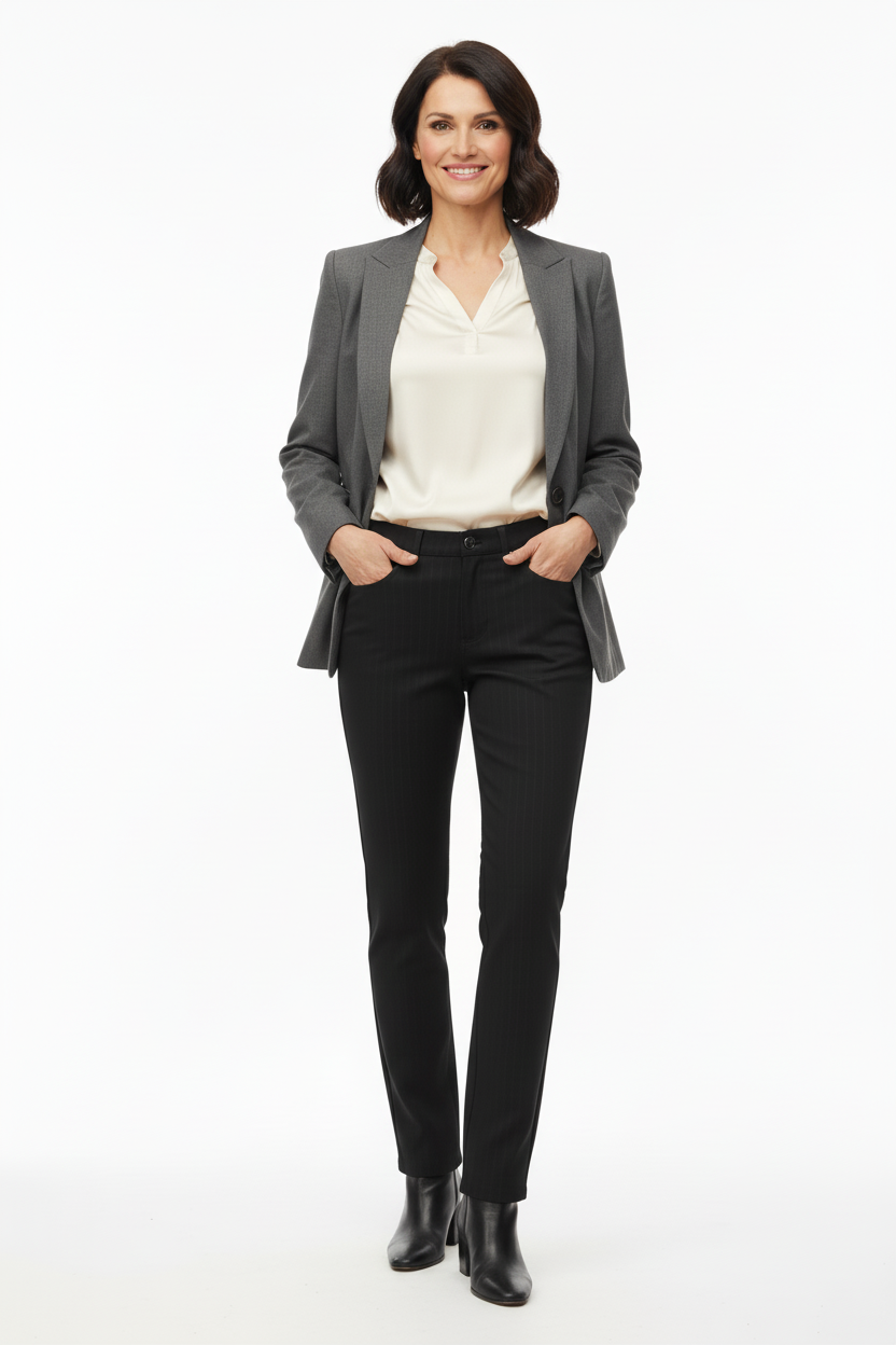 Pantaloni donna Nero Giardini, Nero, A364705D, Taglia 42 EU, Bottone monogram