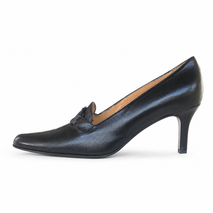 Décolleté Donna Merianna Vera Pelle Nera con Fibbia Tacco 7,5 cm