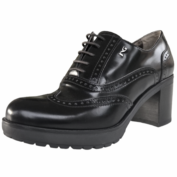 Scarpe Francesine Donna NeroGiardini Art A616490D Tacco a blocco, Vera Pelle, Nero