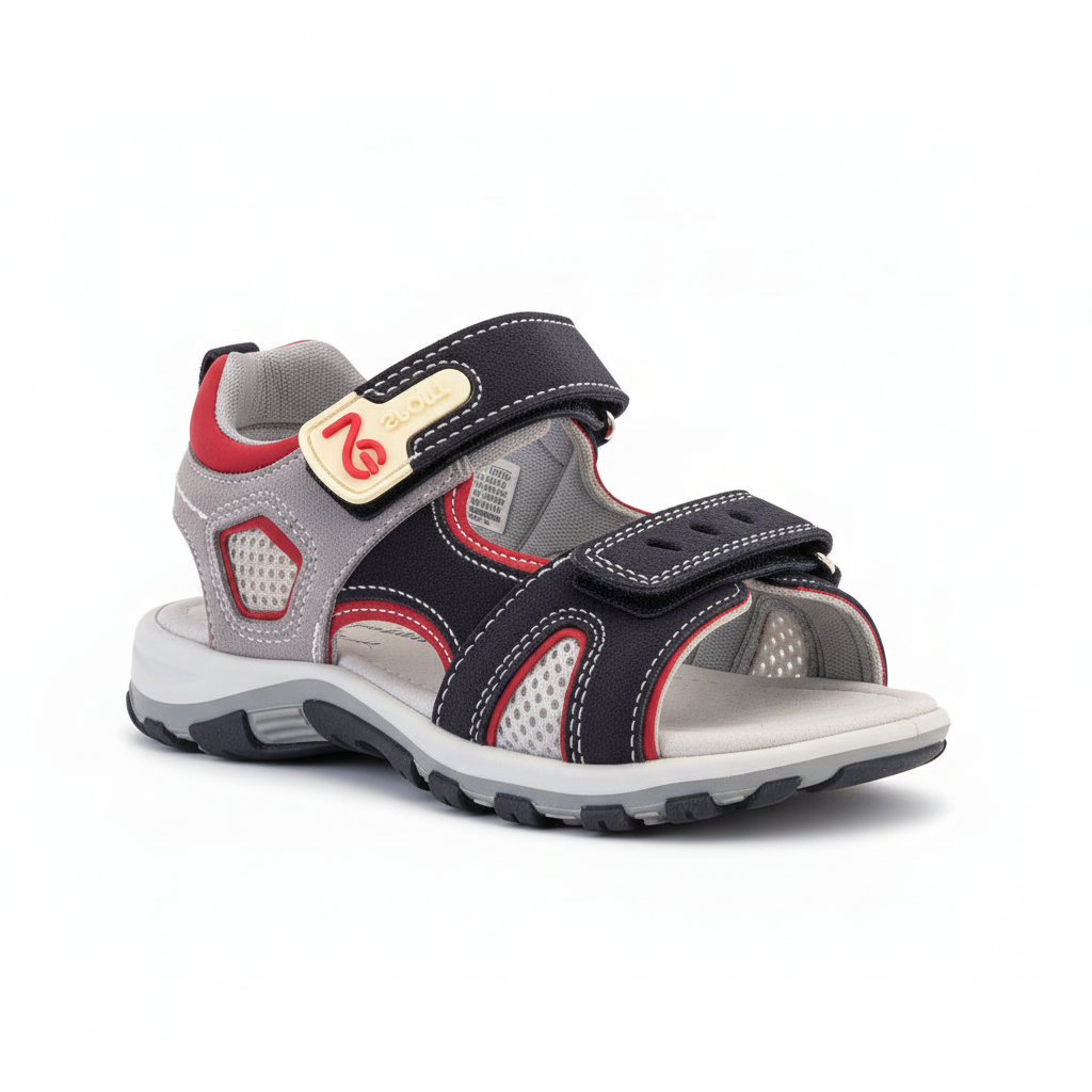 Sandali Bambino Nero Giardini Junior in Vera Pelle – Blu e Rosso