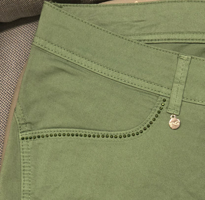 Pantaloni Estivi Donna Nero Giardini, Verde, Strass