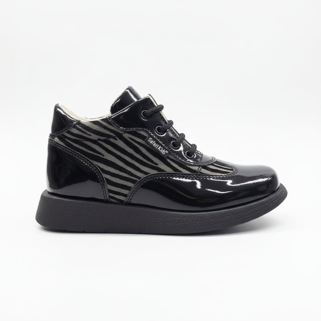 Scarpe zebrate, Primigi, 696, Vera Pelle, Nero