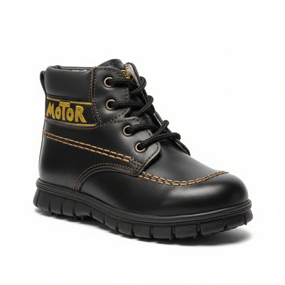 Scarpe Bambino, Bunny, Vera Pelle Vitello, Nero con cuciture arancioni, 23 EU