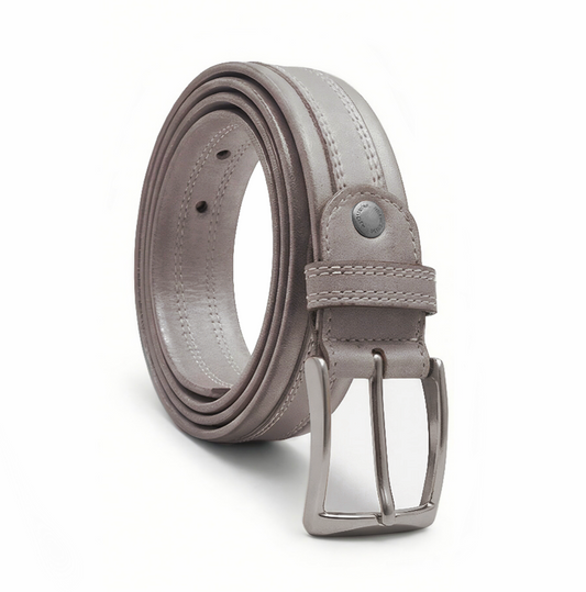 NeroGiardini Cintura Uomo in Vera Pelle, Grigio Antracite