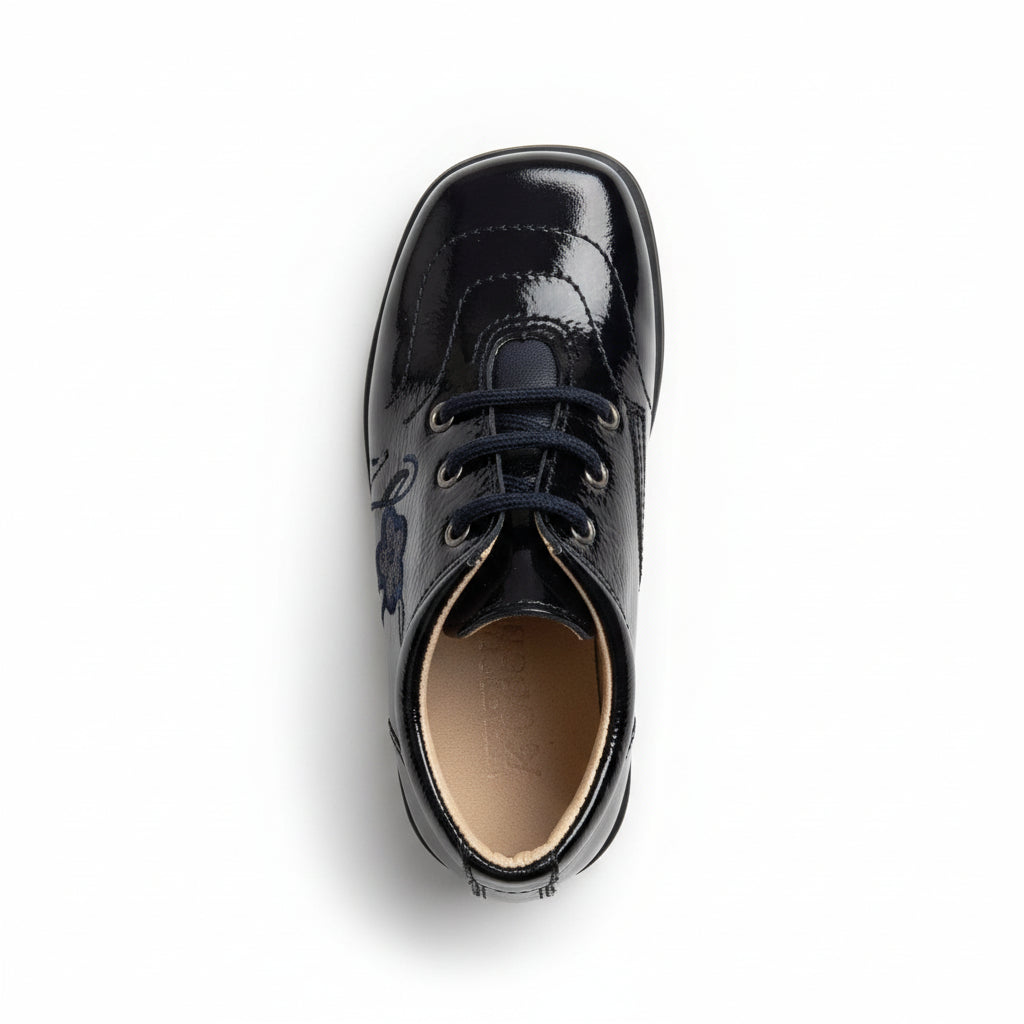 Scarpe da Bambina, Vera Pelle in Vernice, Blu Notte, Safari Kid's