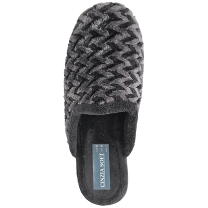 Cinzia Soft ED13018 002 Ciabatte Pantofole Calde Donna Velour Nero