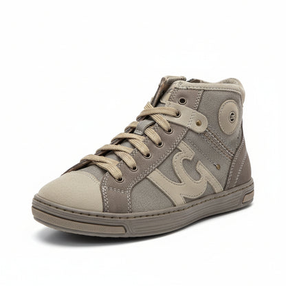 Sneakers Bambini, Nero Giardini, 35047, Antracite, Vera Pelle