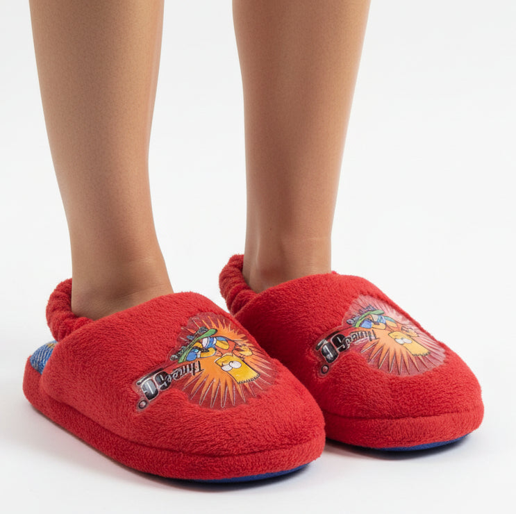 Pantofole The Simpson, Bart, De Fonseca, Rosso, con elastici, Bambini 29/30