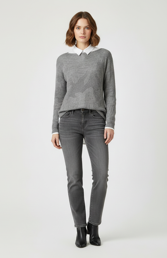 Maglia a maniche lunge Donna NeroGiardini A560109D Grigio con lavorazione