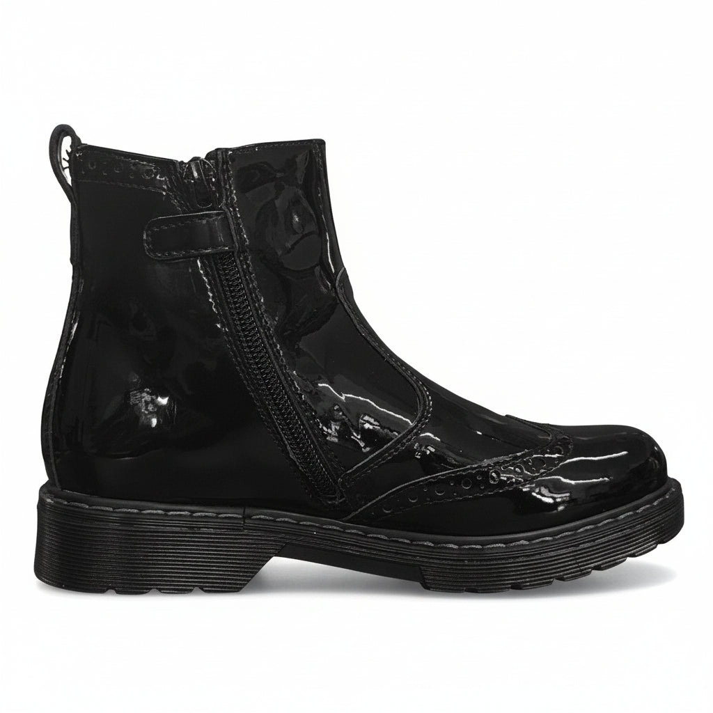 Nero Giardini Stivali Neri bambina Vera Pelle, elastico laterale glitter, chiusura zip