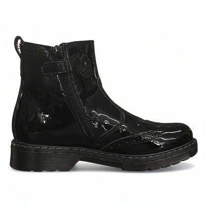 Nero Giardini Stivali Neri bambina Vera Pelle, elastico laterale glitter, chiusura zip