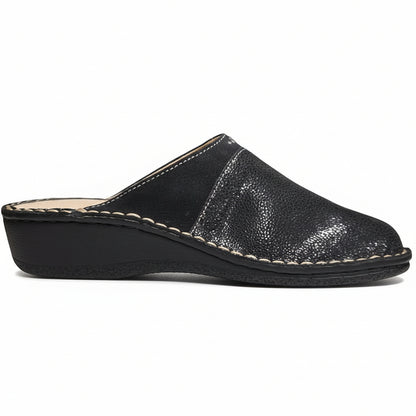 Cinzia Soft Pantofole Ciabatte Donna con Strass, Blu Navy, Vera Pelle, IM24088SD