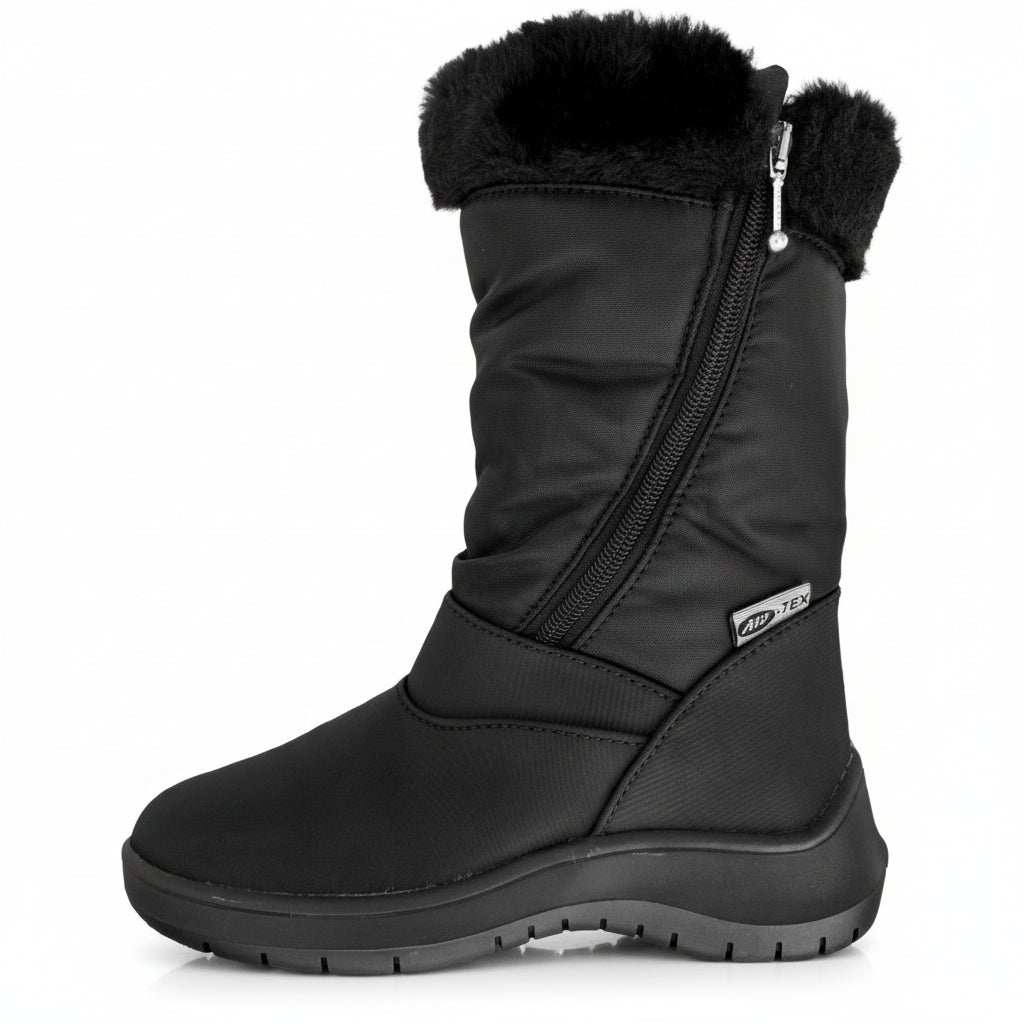 Stivali NIS Air-On Feet, 314735/2, Nero, Piumino e Pelliccia, zip, fondo antiscivolo, Inverno - 36 EU