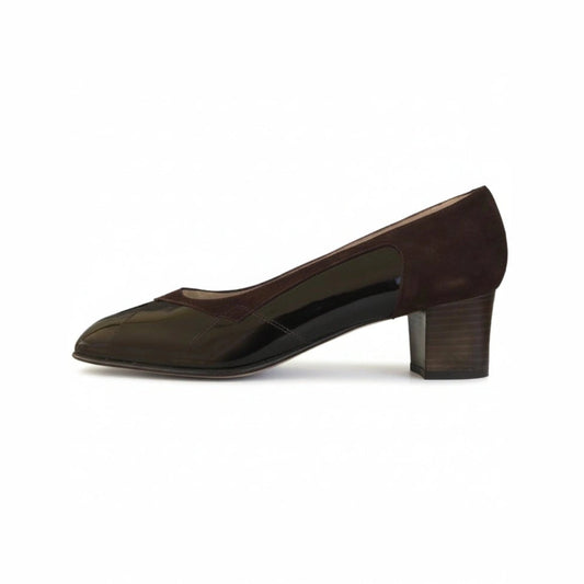 Dècolletè Donna Confort 2539 Vernice e camoscio Colore Testa di Moro, 40 EU