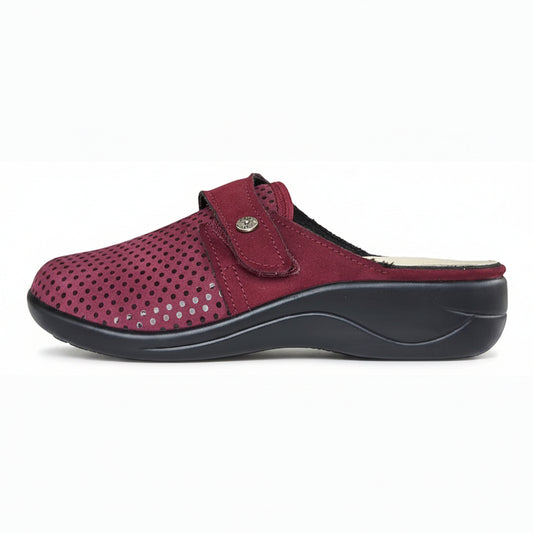 Pantofole Cinzia Soft Bordeaux Paillettes Chiusura a Strappo