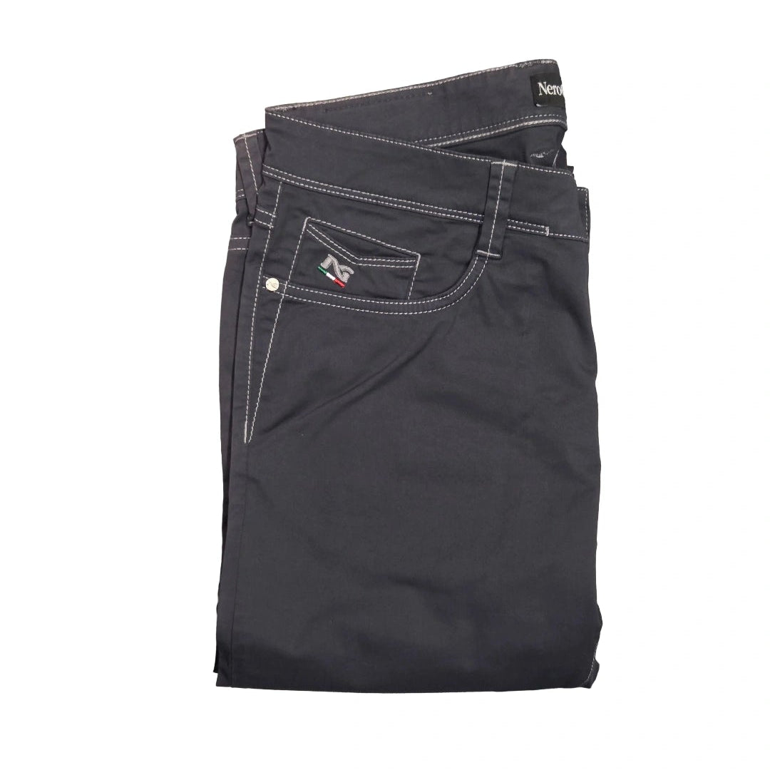 Pantaloni Blu Uomo Nero Giardini, Gabardine, P374402U, 46 IT