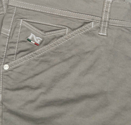 Pantaloni Uomo Nero Giardini, Grigio, Gabardina, Tasche, 46 IT
