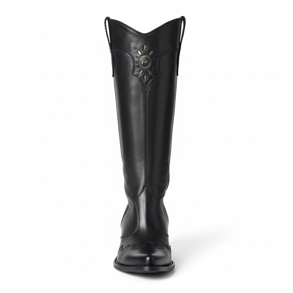 Stivali Texani Nero Giardini 00190, Vera Pelle, Nero, Donna