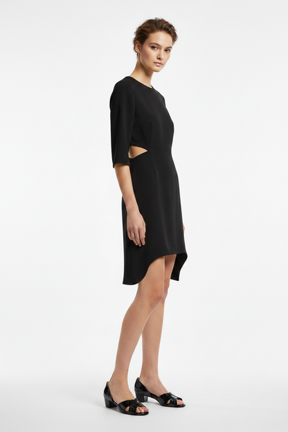 Décolleté Open Toe Cinzia Valle – Vera Pelle Vernice Nera, Tacco 3 cm