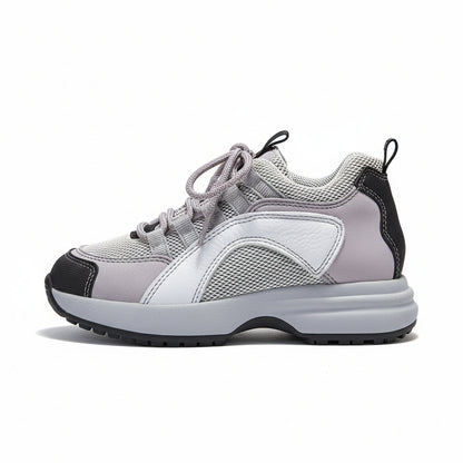 Sneakers Bambini Walk Safari, Vera Pelle, Tela, Grigio