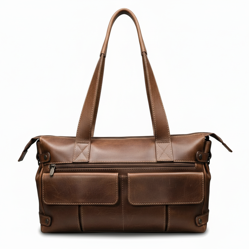 Borsa da Donna Nero Giardini, 7324, Vera Pelle Delavato Marrone Beige