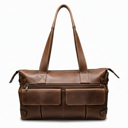 Borsa da Donna Nero Giardini, 7324, Vera Pelle Delavato Marrone Beige