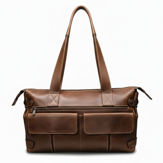 Borsa da Donna Nero Giardini, 7324, Vera Pelle Delavato Marrone Beige